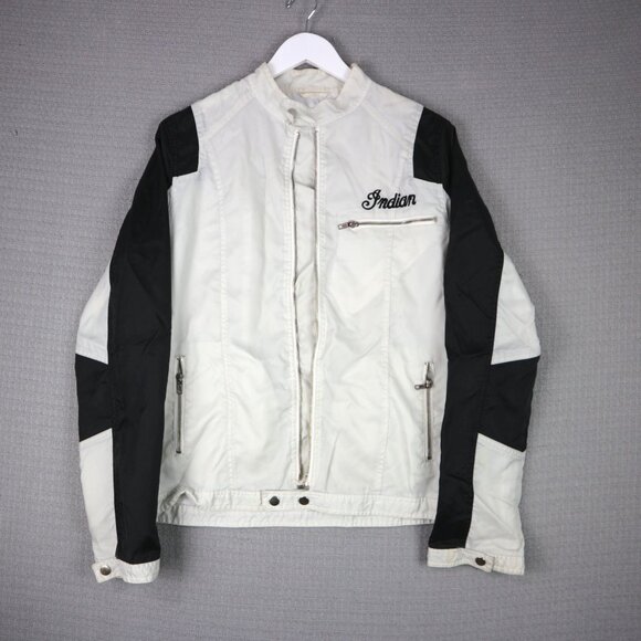 Indian Motorcycle Embroidered Thin Moto Jacket Mens Medium (as is) - Picture 1 of 8